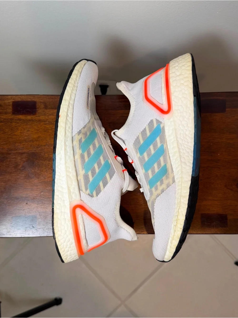adidas Ultraboost Summer.RDY FY3470 White Blue Orange Men’s Size 8 Running Shoes